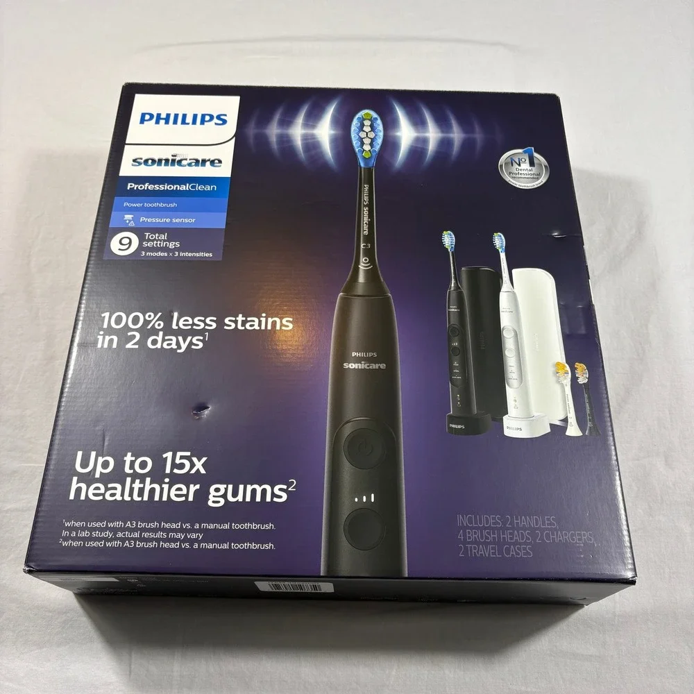 Philips Sonicare ProfessionalClean Rechargeable Sonic Toothbrush HX9313 2 pack